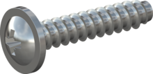STP210400200S, Screw for Plastic, STP21 4.0x20.0 - Z2, steel, hardened, zinc-plated 5-7 µm, baked, blue / transparent passivated