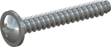 STP210500350S, Screw for Plastic, STP21 5.0x35.0 - Z2, steel, hardened, zinc-plated 5-7 µm, baked, blue / transparent passivated