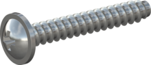 STP210600400S, Screw for Plastic, STP21 6.0x40.0 - Z3, steel, hardened, zinc-plated 5-7 µm, baked, blue / transparent passivated