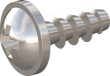 STP21A0200050E, Screw for Plastic, STP21A 2.0x5.0 - Z1, stainless-steel A2, 1.4567, bright, pickled and passivated