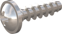 STP21A0200070E, Screw for Plastic, STP21A 2.0x7.0 - Z1, stainless-steel A2, 1.4567, bright, pickled and passivated