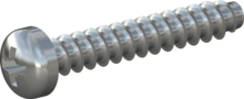 STP220200120S, Screw for Plastic, STP22 2.0x12.0 - Z1, steel, hardened, zinc-plated 5-7 µm, baked, blue / transparent passivated