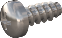 STP220250060C, Screw for Plastic, STP22 2.5x6.0 - Z1, stainless-steel A4, 1.4578, bright, pickled and passivated
