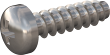 STP220250090C, Screw for Plastic, STP22 2.5x9.0 - Z1, stainless-steel A4, 1.4578, bright, pickled and passivated