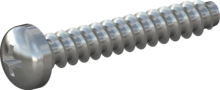 STP220250150S, Screw for Plastic, STP22 2.5x15.0 - Z1, steel, hardened, zinc-plated 5-7 µm, baked, blue / transparent passivated