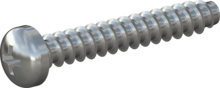 STP220250160S, Screw for Plastic, STP22 2.5x16.0 - Z1, steel, hardened, zinc-plated 5-7 µm, baked, blue / transparent passivated