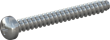 STP220250220S, Screw for Plastic, STP22 2.5x22.0 - Z1, steel, hardened, zinc-plated 5-7 µm, baked, blue / transparent passivated
