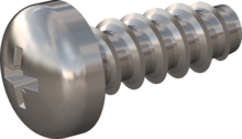 STP220300080E, Screw for Plastic, STP22 3.0x8.0 - Z1, stainless-steel A2, 1.4567, bright, pickled and passivated