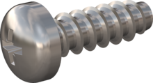 STP220300090C, Screw for Plastic, STP22 3.0x9.0 - Z1, stainless-steel A4, 1.4578, bright, pickled and passivated