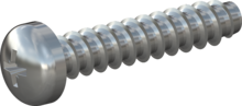 STP220300150S, Screw for Plastic, STP22 3.0x15.0 - Z1, steel, hardened, zinc-plated 5-7 µm, baked, blue / transparent passivated