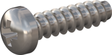 STP220350130E, Screw for Plastic, STP22 3.5x13.0 - Z2, stainless-steel A2, 1.4567, bright, pickled and passivated