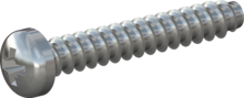 STP220350220S, Screw for Plastic, STP22 3.5x22.0 - Z2, steel, hardened, zinc-plated 5-7 µm, baked, blue / transparent passivated