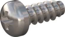STP220400100E, Screw for Plastic, STP22 4.0x10.0 - Z2, stainless-steel A2, 1.4567, bright, pickled and passivated