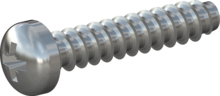 STP220400200S, Screw for Plastic, STP22 4.0x20.0 - Z2, steel, hardened, zinc-plated 5-7 µm, baked, blue / transparent passivated