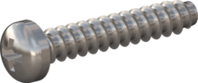 STP220400220E, Screw for Plastic, STP22 4.0x22.0 - Z2, stainless-steel A2, 1.4567, bright, pickled and passivated