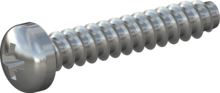 STP220400220S, Screw for Plastic, STP22 4.0x22.0 - Z2, steel, hardened, zinc-plated 5-7 µm, baked, blue / transparent passivated