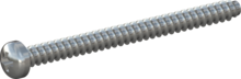 STP220400500S, Screw for Plastic, STP22 4.0x50.0 - Z2, steel, hardened, zinc-plated 5-7 µm, baked, blue / transparent passivated