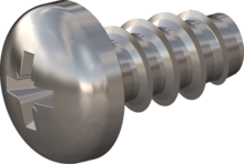 STP220500100C, Screw for Plastic, STP22 5.0x10.0 - Z2, stainless-steel A4, 1.4578, bright, pickled and passivated