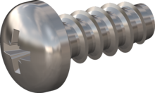 STP220500120C, Screw for Plastic, STP22 5.0x12.0 - Z2, stainless-steel A4, 1.4578, bright, pickled and passivated