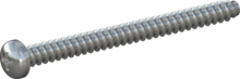 STP220500600S, Screw for Plastic, STP22 5.0x60.0 - Z2, steel, hardened, zinc-plated 5-7 µm, baked, blue / transparent passivated