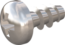 STP22A0200040E, Screw for Plastic, STP22A 2.0x4.0 - Z1, stainless-steel A2, 1.4567, bright, pickled and passivated