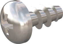 STP22A0250050E, Screw for Plastic, STP22A 2.5x5.0 - Z1, stainless-steel A2, 1.4567, bright, pickled and passivated