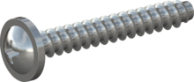 STP310200140S, Screw for Plastic, STP31 2.0x14.0 - H1, steel, hardened, zinc-plated 5-7 µm, baked, blue / transparent passivated