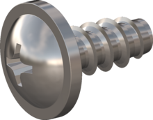STP310220050E, Screw for Plastic, STP31 2.2x5.0 - H1, stainless-steel A2, 1.4567, bright, pickled and passivated