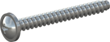 STP310250220S, Screw for Plastic, STP31 2.5x22.0 - H1, steel, hardened, zinc-plated 5-7 µm, baked, blue / transparent passivated