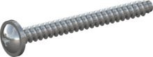 STP310250250S, Screw for Plastic, STP31 2.5x25.0 - H1, steel, hardened, zinc-plated 5-7 µm, baked, blue / transparent passivated