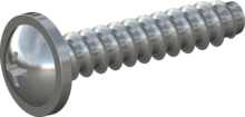STP310300150S, Screw for Plastic, STP31 3.0x15.0 - H1, steel, hardened, zinc-plated 5-7 µm, baked, blue / transparent passivated