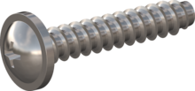 STP310300160E, Screw for Plastic, STP31 3.0x16.0 - H1, stainless-steel A2, 1.4567, bright, pickled and passivated