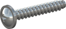STP310300180S, Screw for Plastic, STP31 3.0x18.0 - H1, steel, hardened, zinc-plated 5-7 µm, baked, blue / transparent passivated