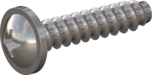 STP310350160C, Screw for Plastic, STP31 3.5x16.0 - H2, stainless-steel A4, 1.4578, bright, pickled and passivated