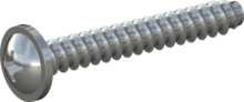 STP310350250S, Screw for Plastic, STP31 3.5x25.0 - H2, steel, hardened, zinc-plated 5-7 µm, baked, blue / transparent passivated