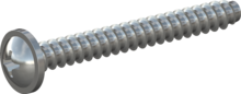 STP310350300S, Screw for Plastic, STP31 3.5x30.0 - H2, steel, hardened, zinc-plated 5-7 µm, baked, blue / transparent passivated