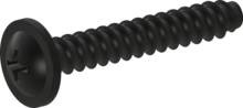 STP310400250J, Screw for Plastic, STP31 4.0x25.0 - H2, stainless-steel A2, 1.4567, black