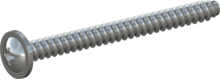 STP310400450S, Screw for Plastic, STP31 4.0x45.0 - H2, steel, hardened, zinc-plated 5-7 µm, baked, blue / transparent passivated