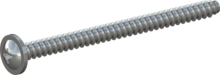STP310400550S, Screw for Plastic, STP31 4.0x55.0 - H2, steel, hardened, zinc-plated 5-7 µm, baked, blue / transparent passivated
