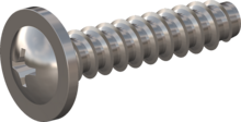 STP310450200E, Screw for Plastic, STP31 4.5x20.0 - H2, stainless-steel A2, 1.4567, bright, pickled and passivated