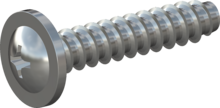 STP310450220S, Screw for Plastic, STP31 4.5x22.0 - H2, steel, hardened, zinc-plated 5-7 µm, baked, blue / transparent passivated