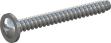 STP310450400S, Screw for Plastic, STP31 4.5x40.0 - H2, steel, hardened, zinc-plated 5-7 µm, baked, blue / transparent passivated