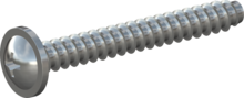 STP310500400S, Screw for Plastic, STP31 5.0x40.0 - H2, steel, hardened, zinc-plated 5-7 µm, baked, blue / transparent passivated