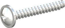 STP310600380S, Screw for Plastic, STP31 6.0x38.0 - H3, steel, hardened, zinc-plated 5-7 µm, baked, blue / transparent passivated