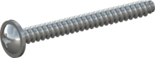 STP310600600S, Screw for Plastic, STP31 6.0x60.0 - H3, steel, hardened, zinc-plated 5-7 µm, baked, blue / transparent passivated