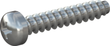 STP320200110S, Screw for Plastic, STP32 2.0x11.0 - H1, steel, hardened, zinc-plated 5-7 µm, baked, blue / transparent passivated