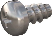 STP320250045E, Screw for Plastic, STP32 2.5x4.5 - H1, stainless-steel A2, 1.4567, bright, pickled and passivated