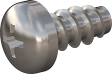 STP320250050C, Screw for Plastic, STP32 2.5x5.0 - H1, stainless-steel A4, 1.4578, bright, pickled and passivated