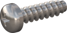 STP320250090C, Screw for Plastic, STP32 2.5x9.0 - H1, stainless-steel A4, 1.4578, bright, pickled and passivated