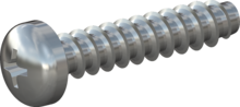 STP320250120S, Screw for Plastic, STP32 2.5x12.0 - H1, steel, hardened, zinc-plated 5-7 µm, baked, blue / transparent passivated
